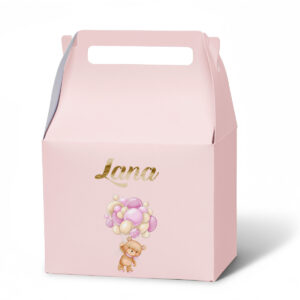 Kutija sa ručkom meda sa balonima rozi