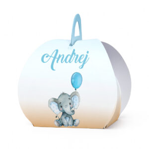 Kutijica za poklone ovalna slonče sa balonom - Slika 1