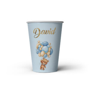 Čaša meda sa balonima plavi